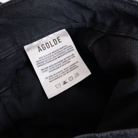 AGOLDE Vivian Pant Cargo Jeans Oversized Baggy Wide Leg Strap Black - Picture 11 of 13